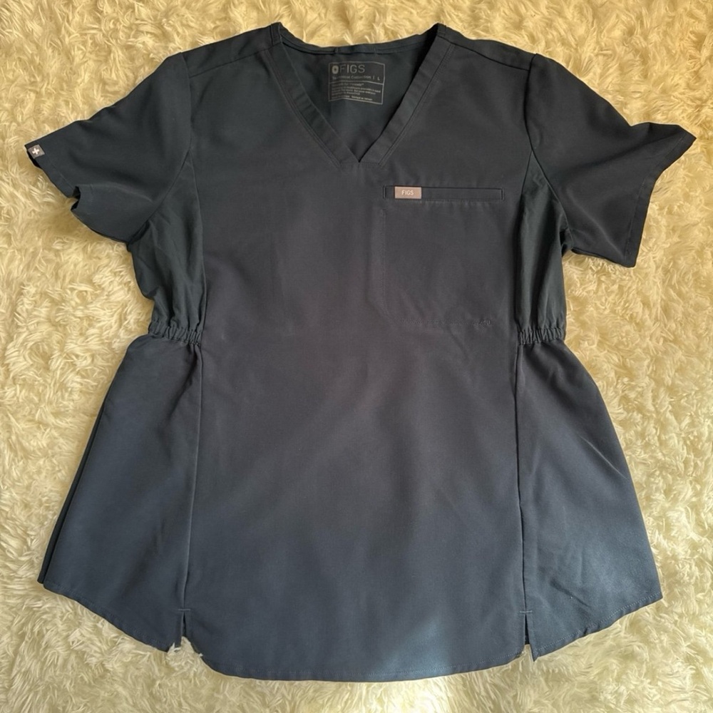 Figs Dark Blue Short Sleeve Women's Top